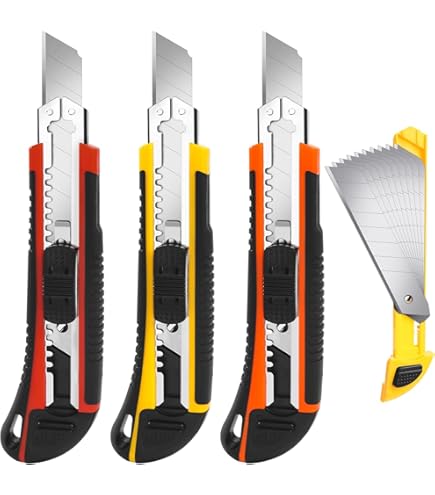 TIFICAL 3-Pack Box Cutter Utility Knife, Retractable Ultra